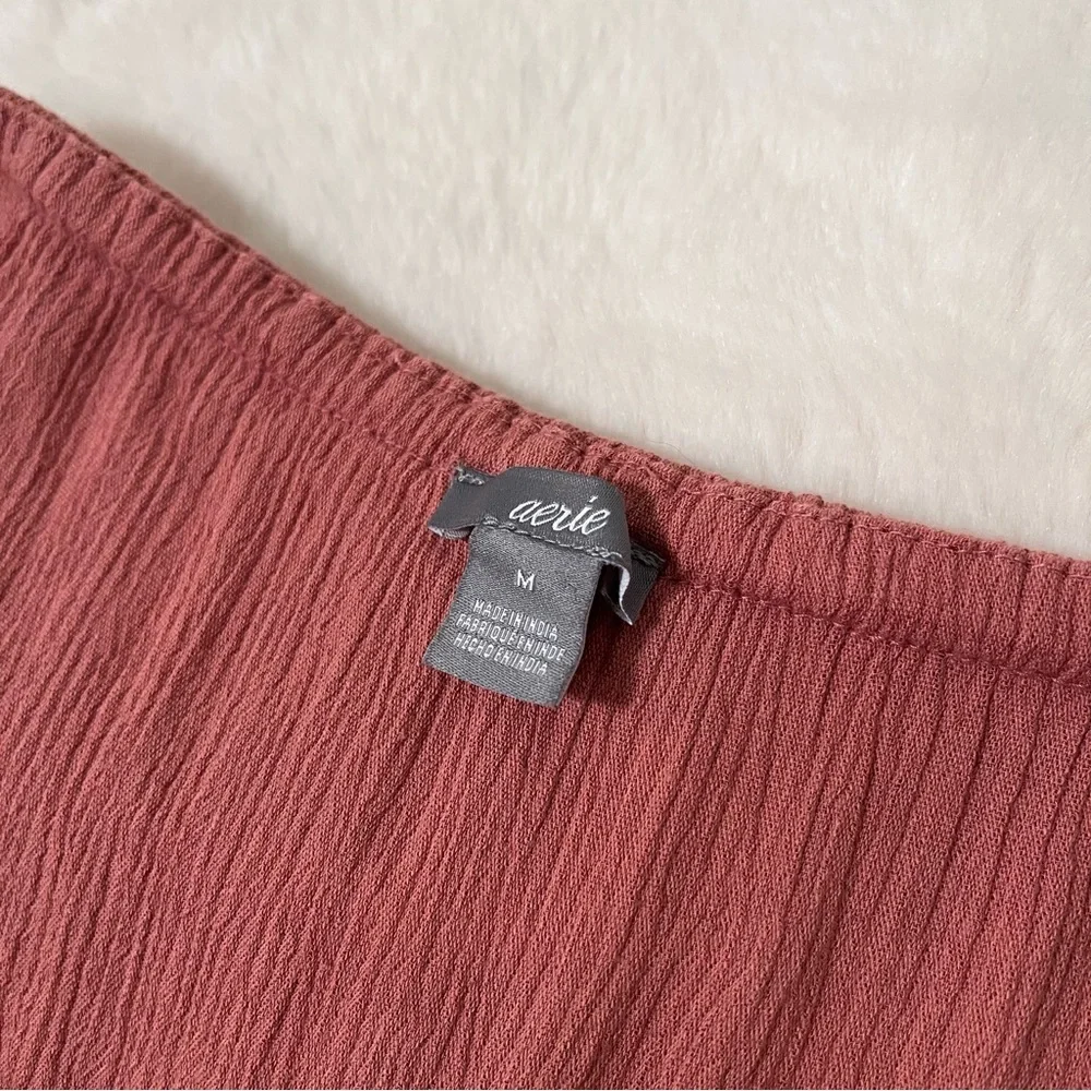 Aerie Strapless Smocked Jumpsuit Pink/salmon Medium - Picture 6 of 6